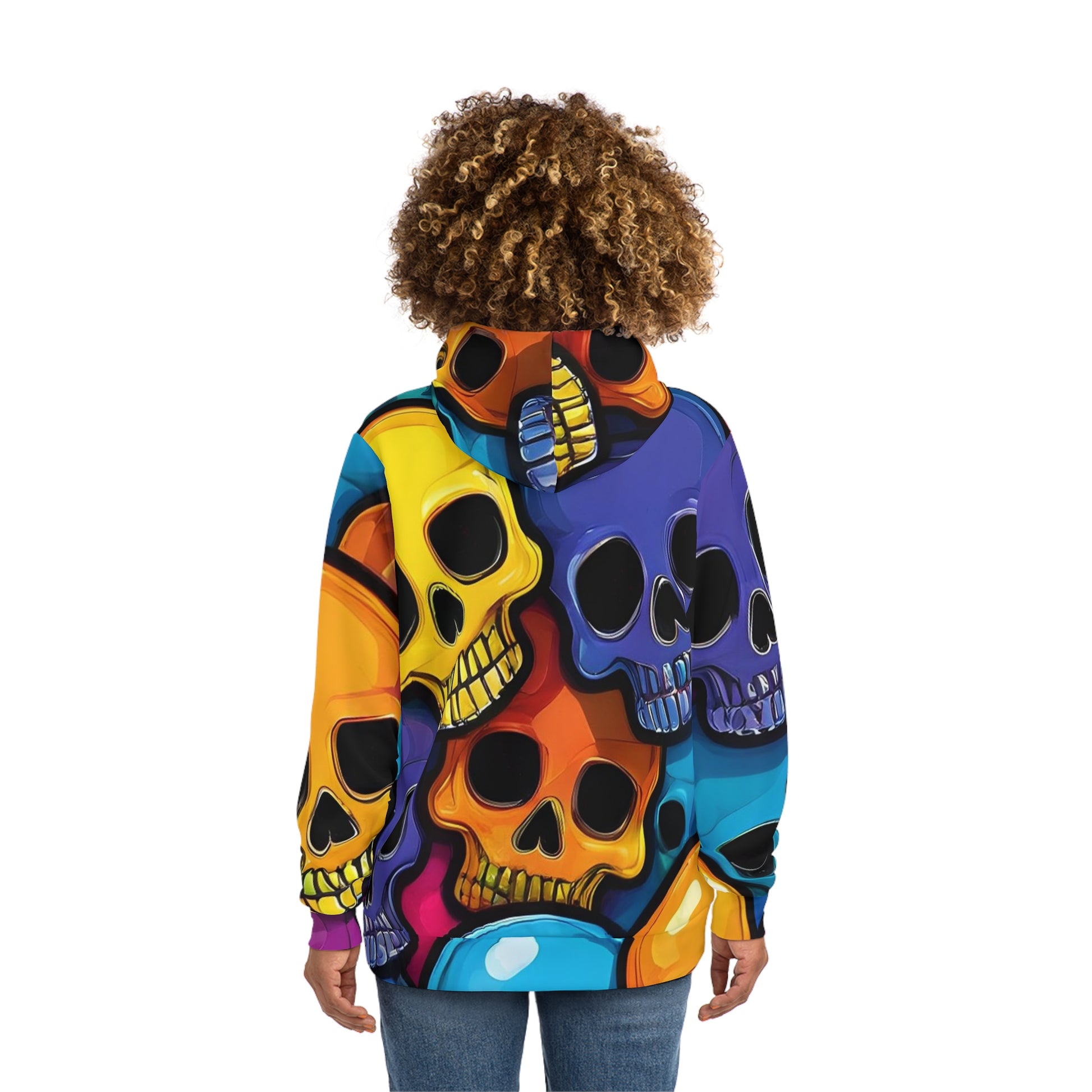 Colorful Skull Graphic Sweatshirt with Hood - GFAM STORE