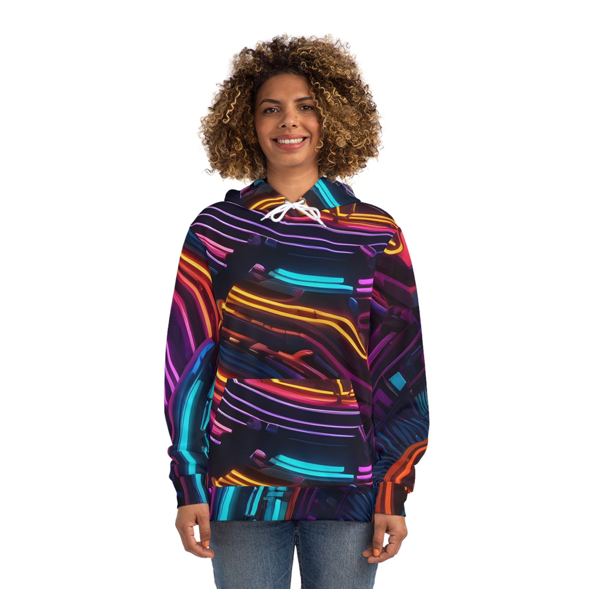 Neon Glowing Lines Sweatshirt with Hood - GFAM STORE