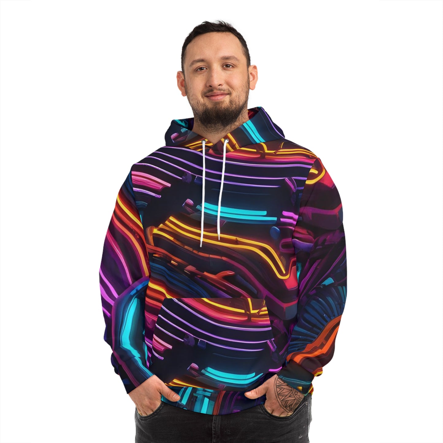 Neon Glowing Lines Sweatshirt with Hood - GFAM STORE