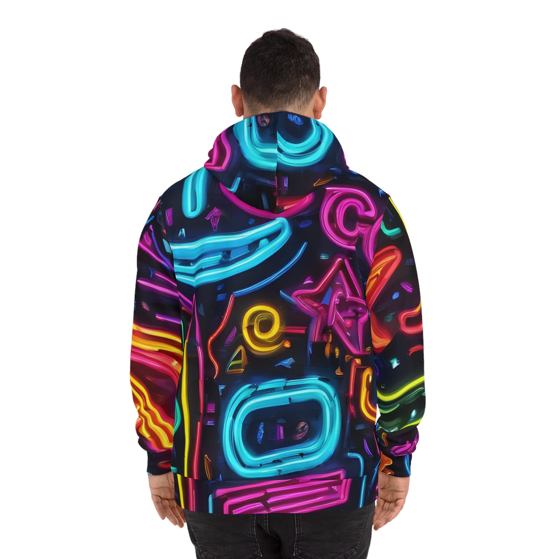 All-Over Print Neon Sweatshirt with Hood - GFAM STORE