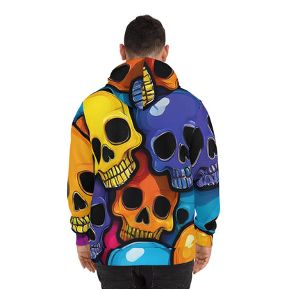 Colorful Skull Graphic Sweatshirt with Hood - GFAM STORE