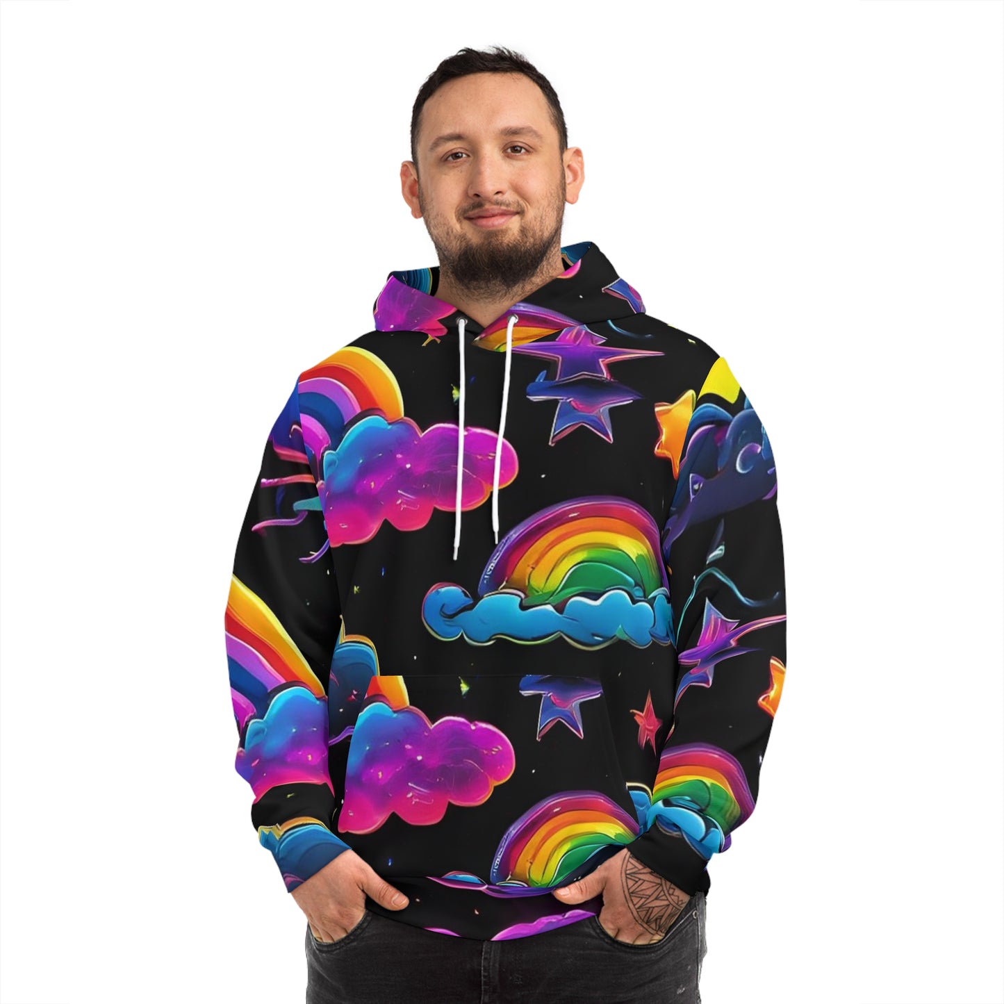 Rainbow and Stars Sweatshirt with Hood - GFAM STORE