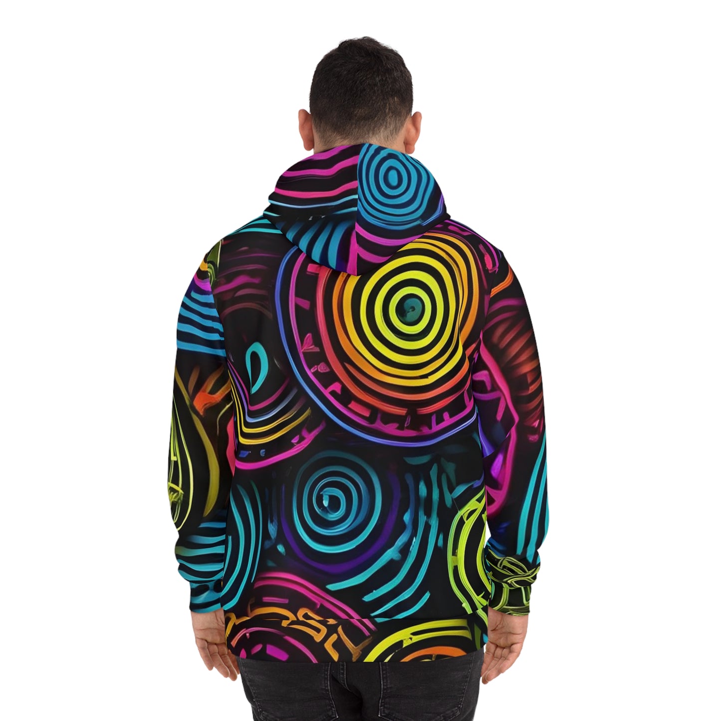 Neon Circles  Psychedelic Sweatshirt with Hood - GFAM STORE