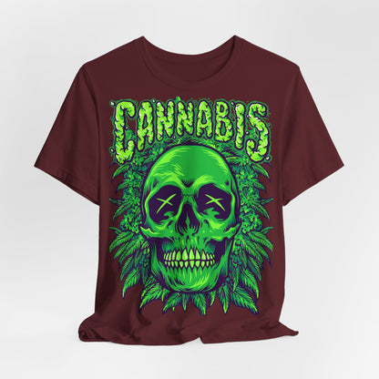 Cannabis Skull T-Shirt - Neon Green - GFAM STORE