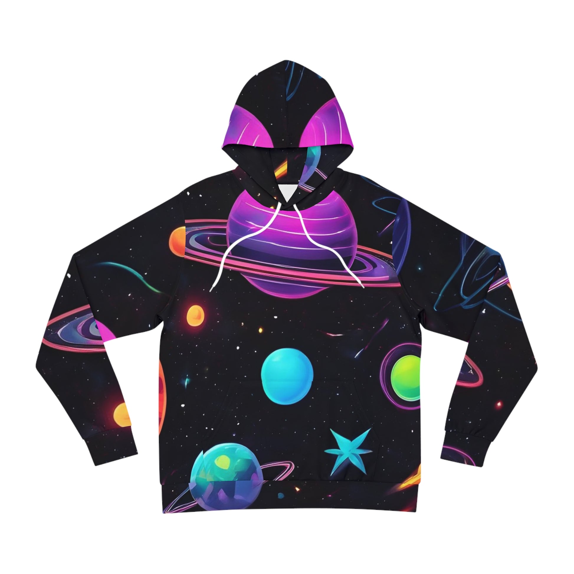 Retro Futuristic Space Sweatshirt with Hood - GFAM STORE