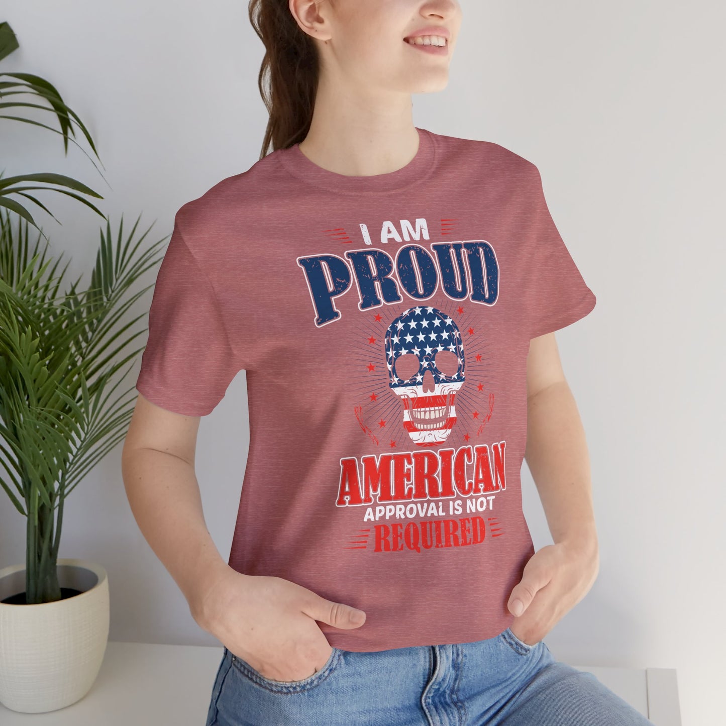 "Proudly American" T-Shirt - American Skull - GFAM STORE