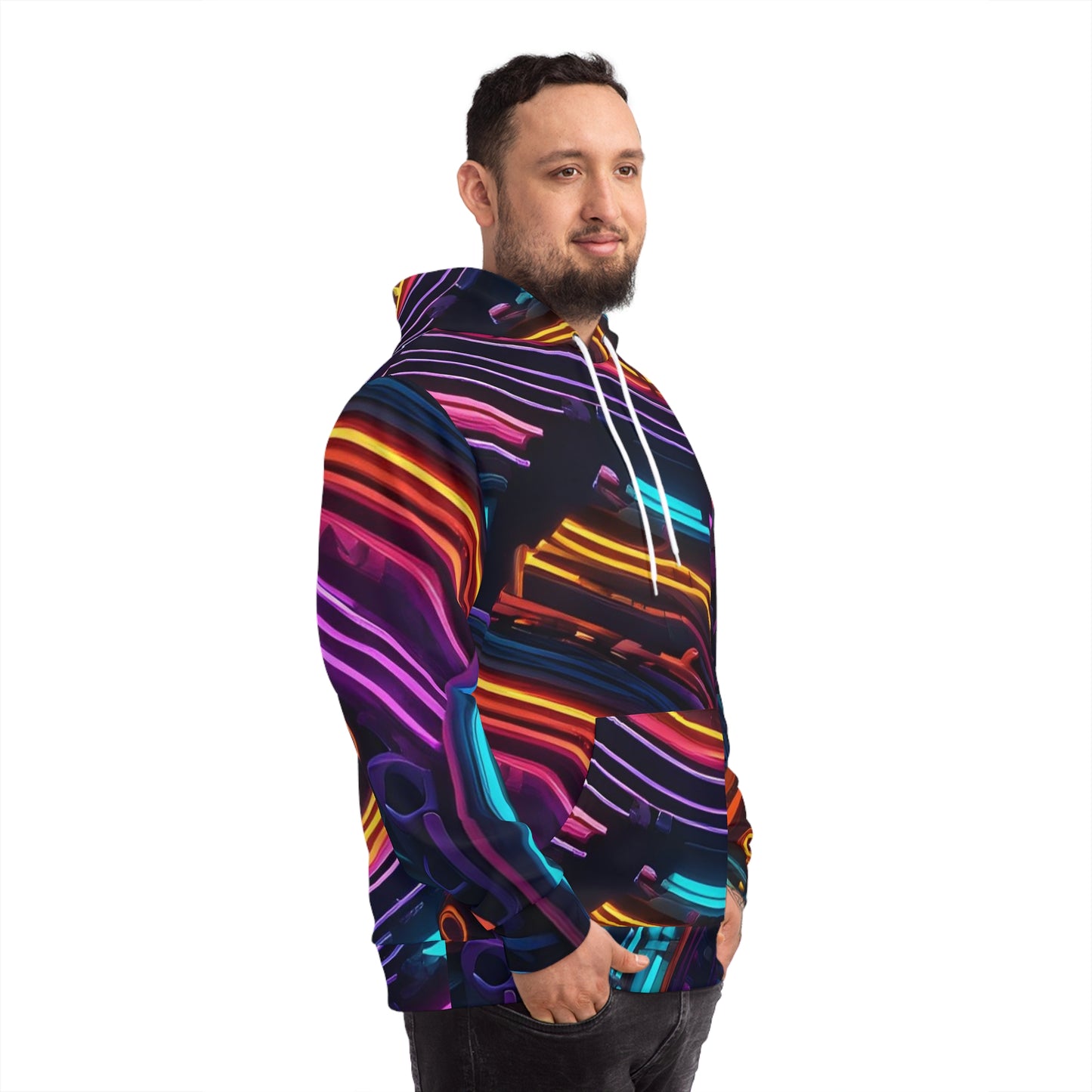 Neon Glowing Lines Sweatshirt with Hood - GFAM STORE