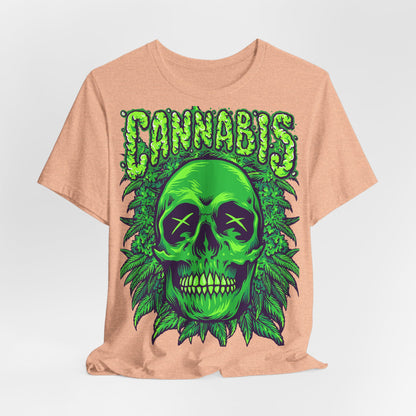 Cannabis Skull T-Shirt - Neon Green - GFAM STORE