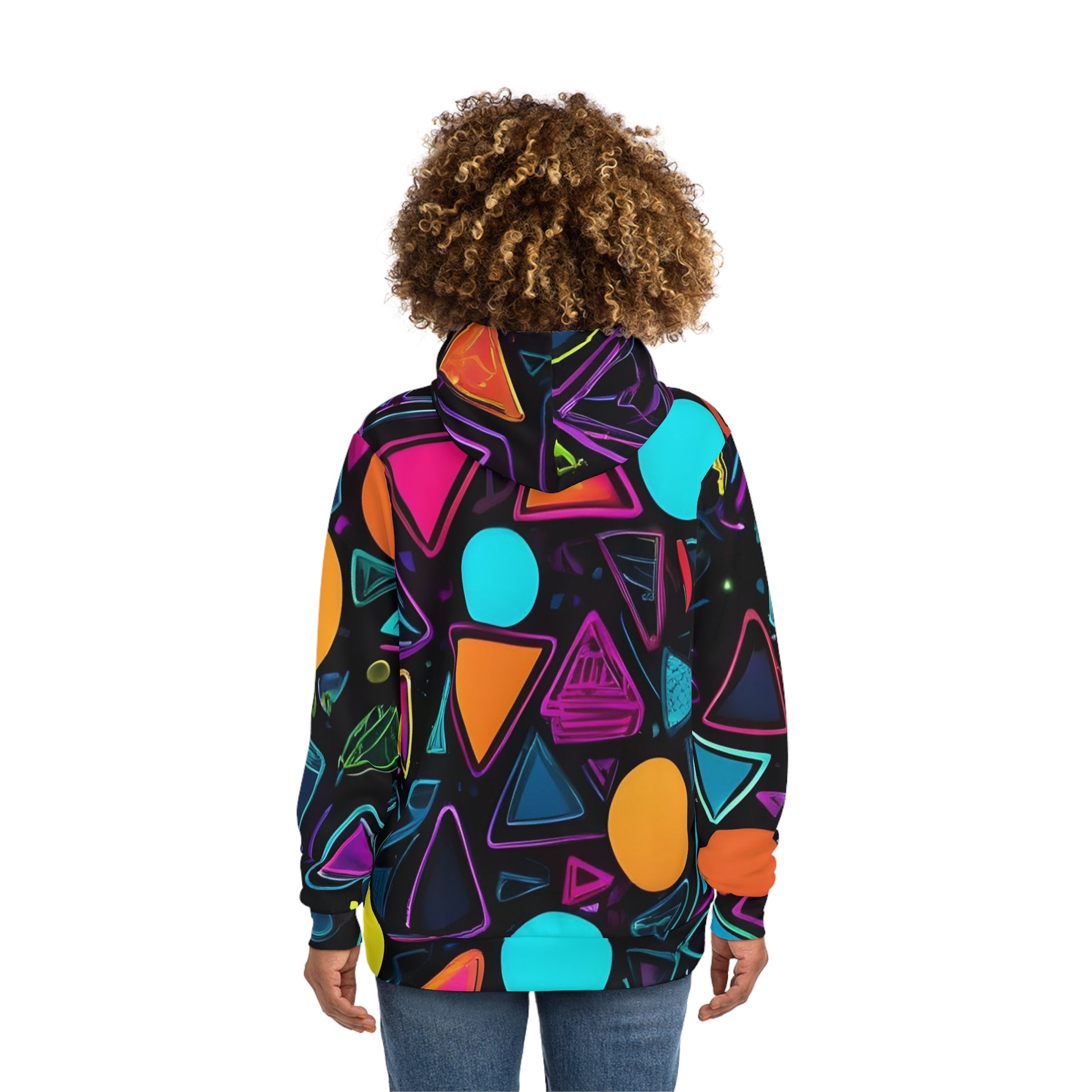 Neon Geometric Rave Sweatshirt with Hood - GFAM STORE