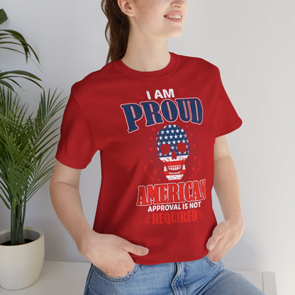 "Proudly American" T-Shirt - American Skull - GFAM STORE