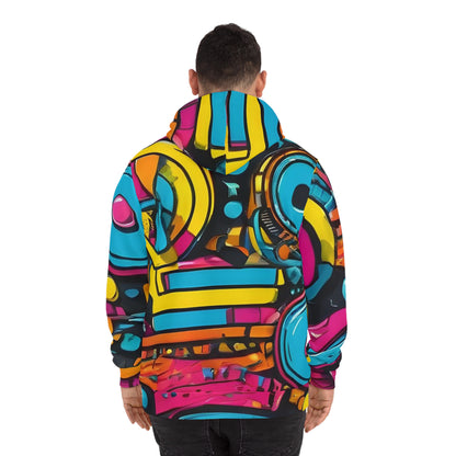 Geometric Streetwear Sweatshirt with Hood 1 - GFAM STORE