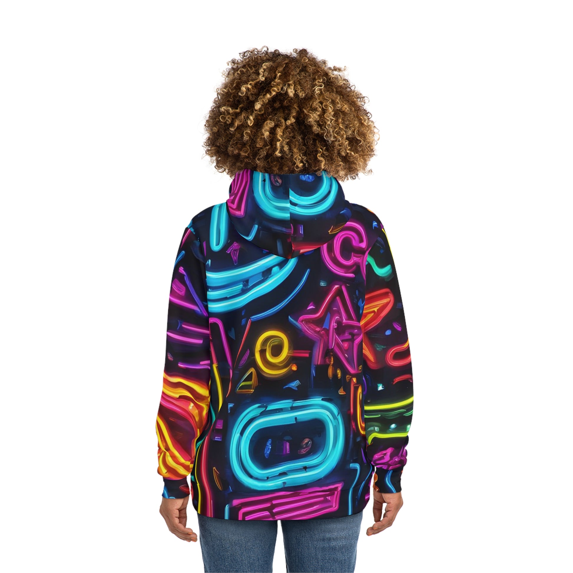 All-Over Print Neon Sweatshirt with Hood - GFAM STORE