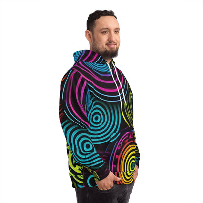 Neon Circles  Psychedelic Sweatshirt with Hood - GFAM STORE