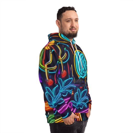 Psychedelic Neon Design Sweatshirt with Hood - GFAM STORE