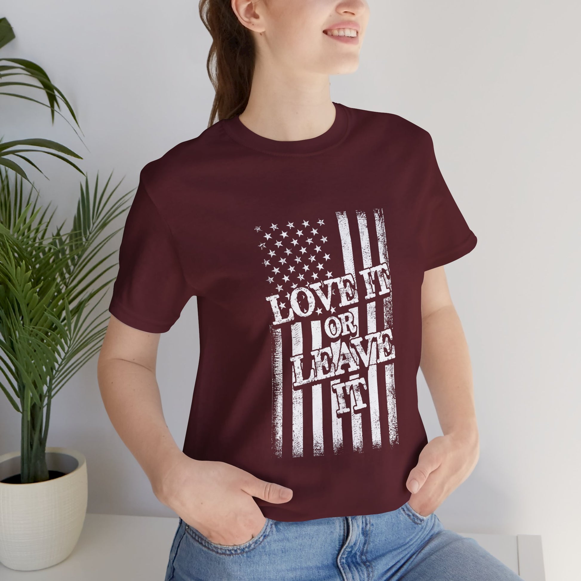 Love It or Leave It T-Shirt - American Flag - GFAM STORE