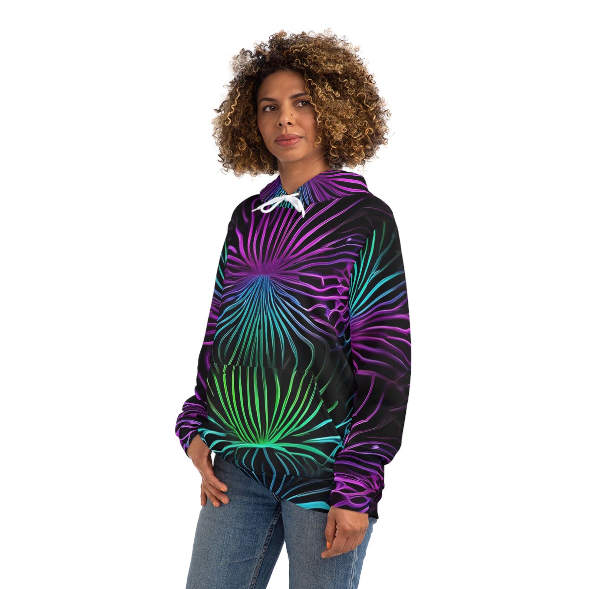 Vibrant Radiating Lines Sweatshirt with Hood - GFAM STORE