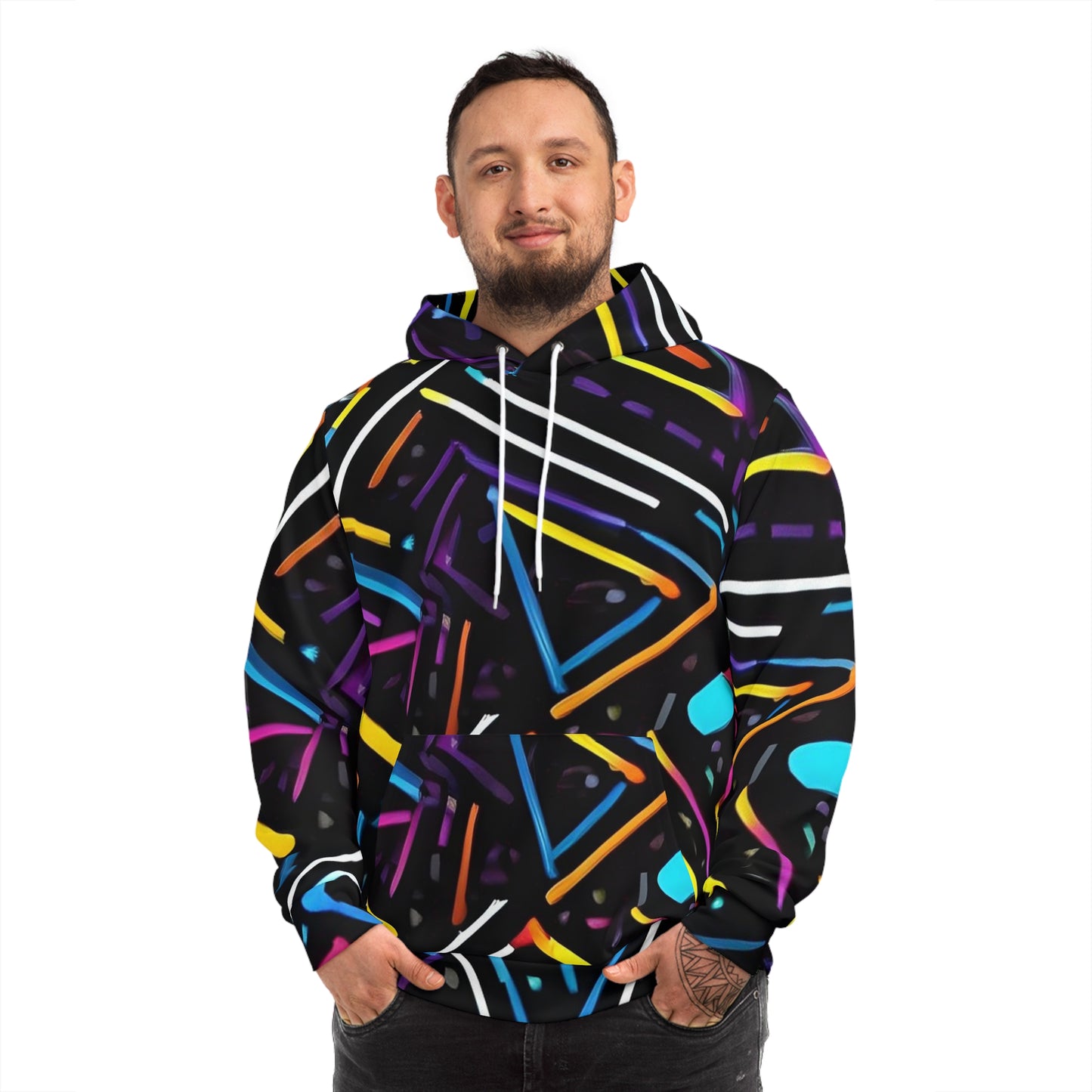 Geometric Streetwear Sweatshirt with Hood 2 - GFAM STORE