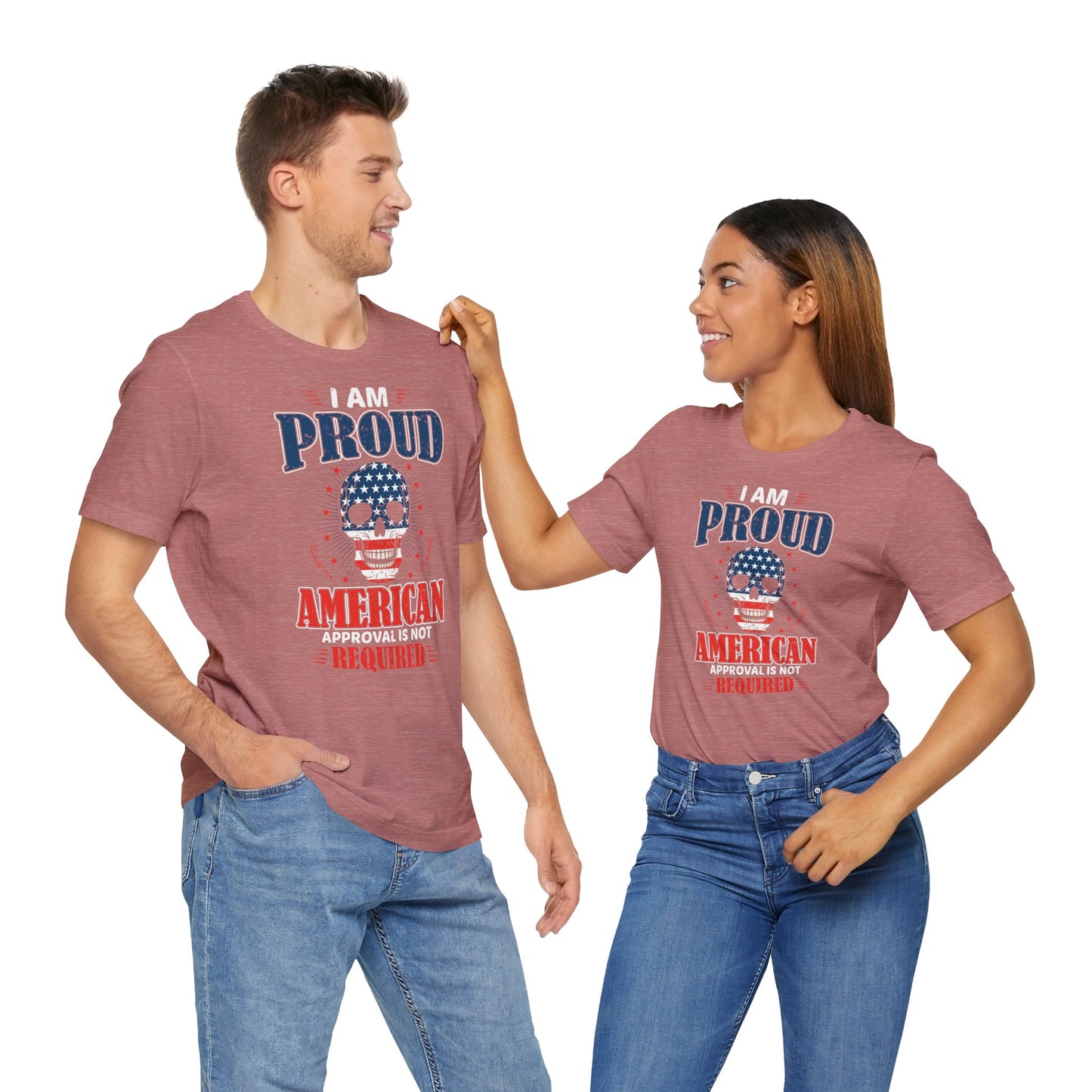 "Proudly American" T-Shirt - American Skull - GFAM STORE