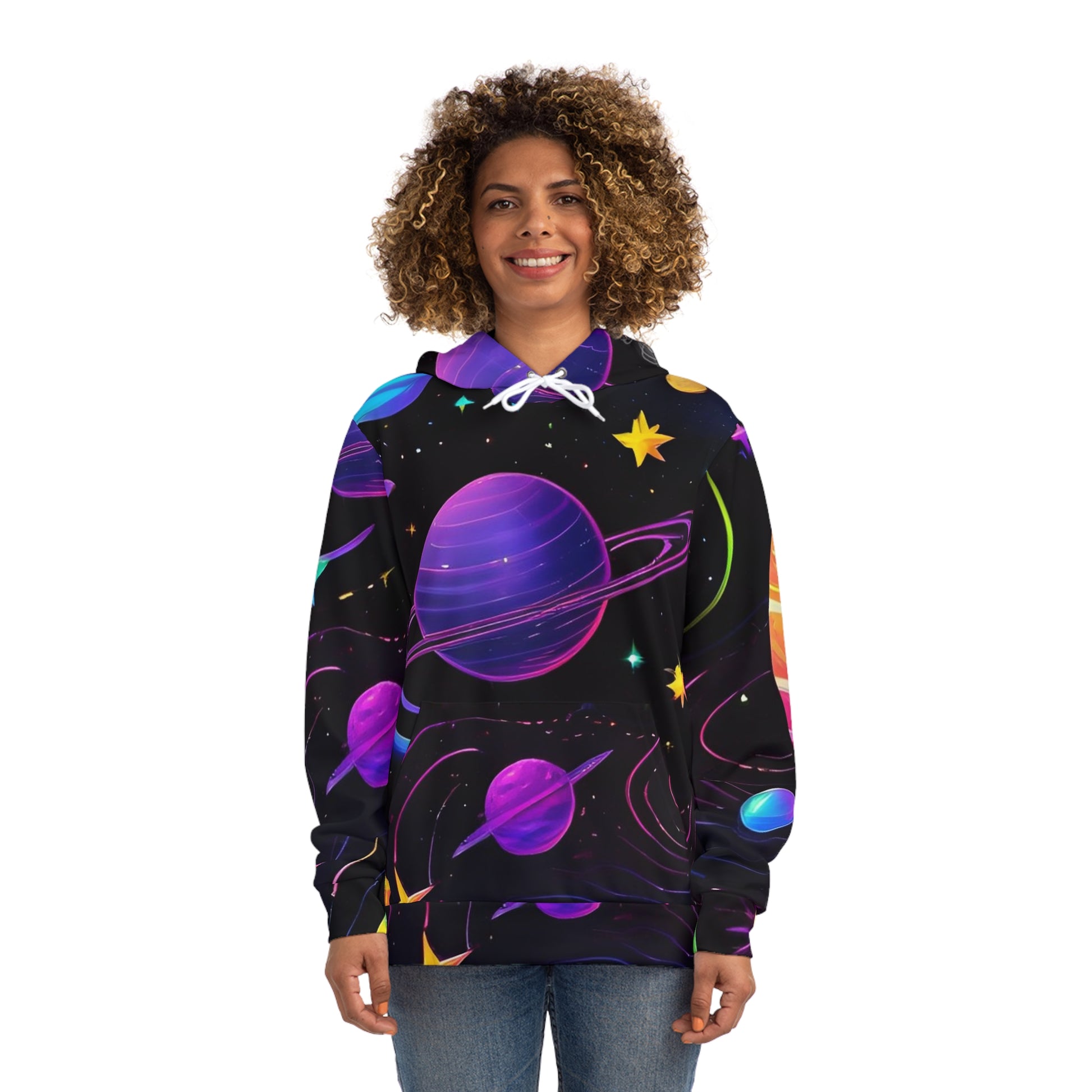 Vibrant Cosmic Landscape Sweatshirt with Hood - GFAM STORE