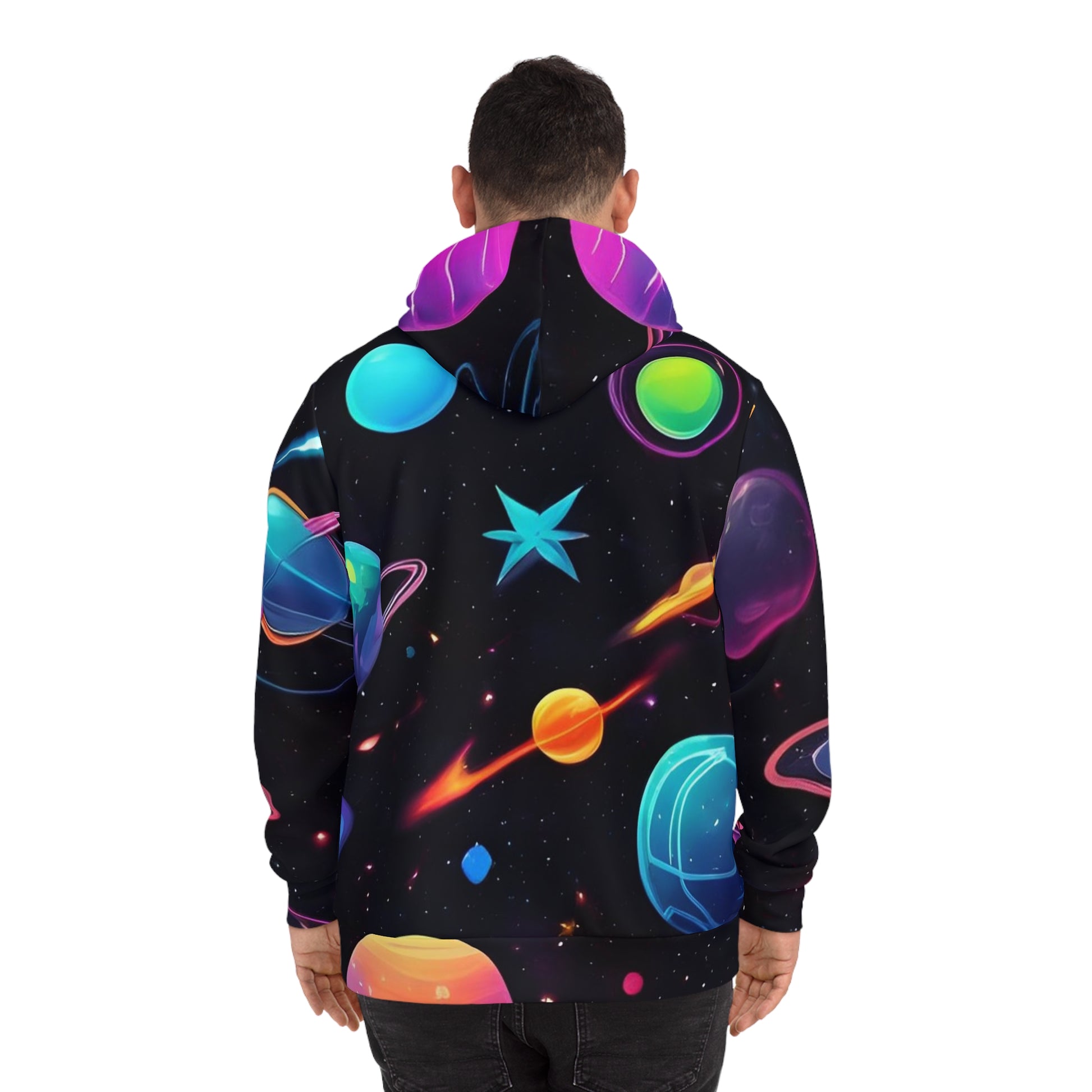 Retro Futuristic Space Sweatshirt with Hood - GFAM STORE