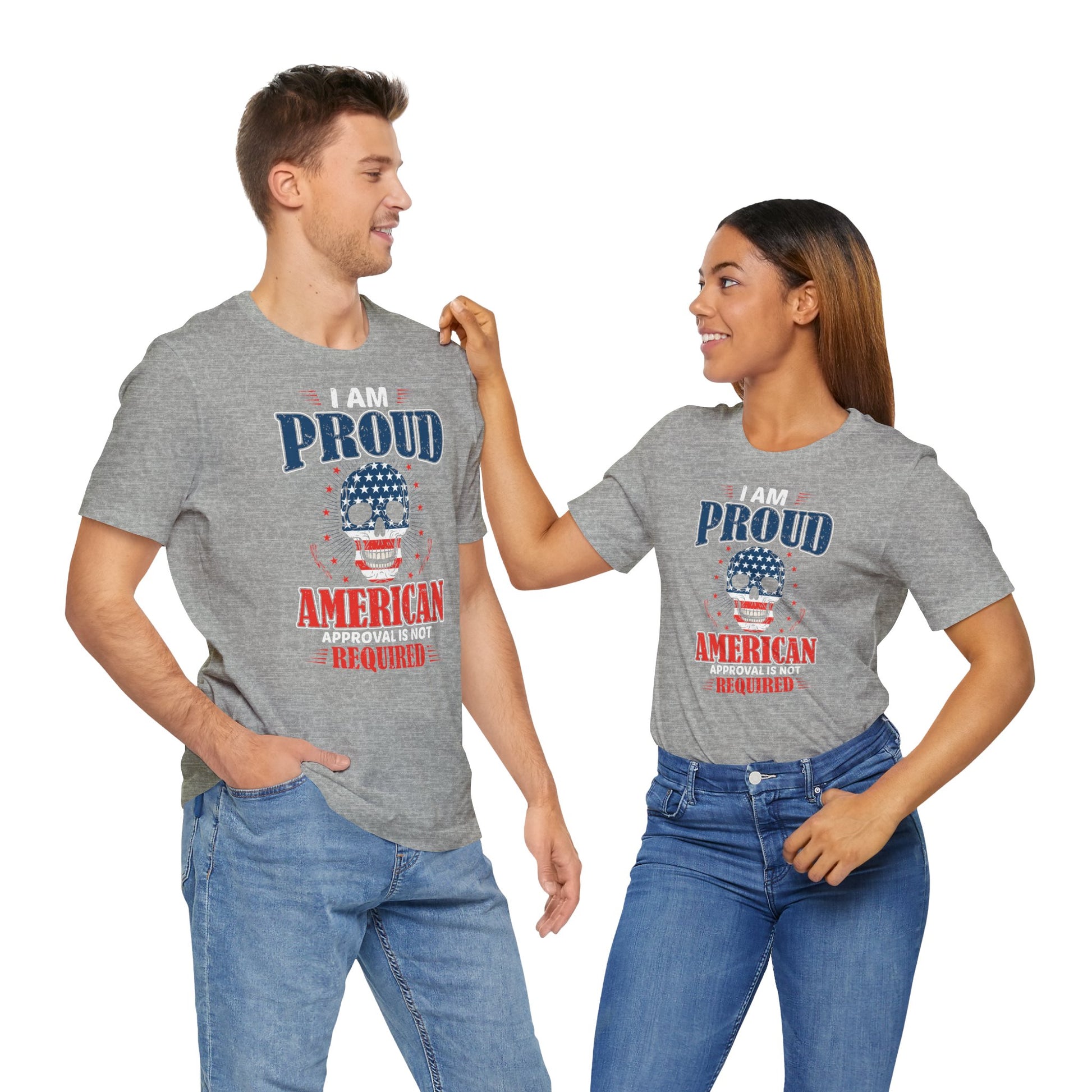 "Proudly American" T-Shirt - American Skull - GFAM STORE