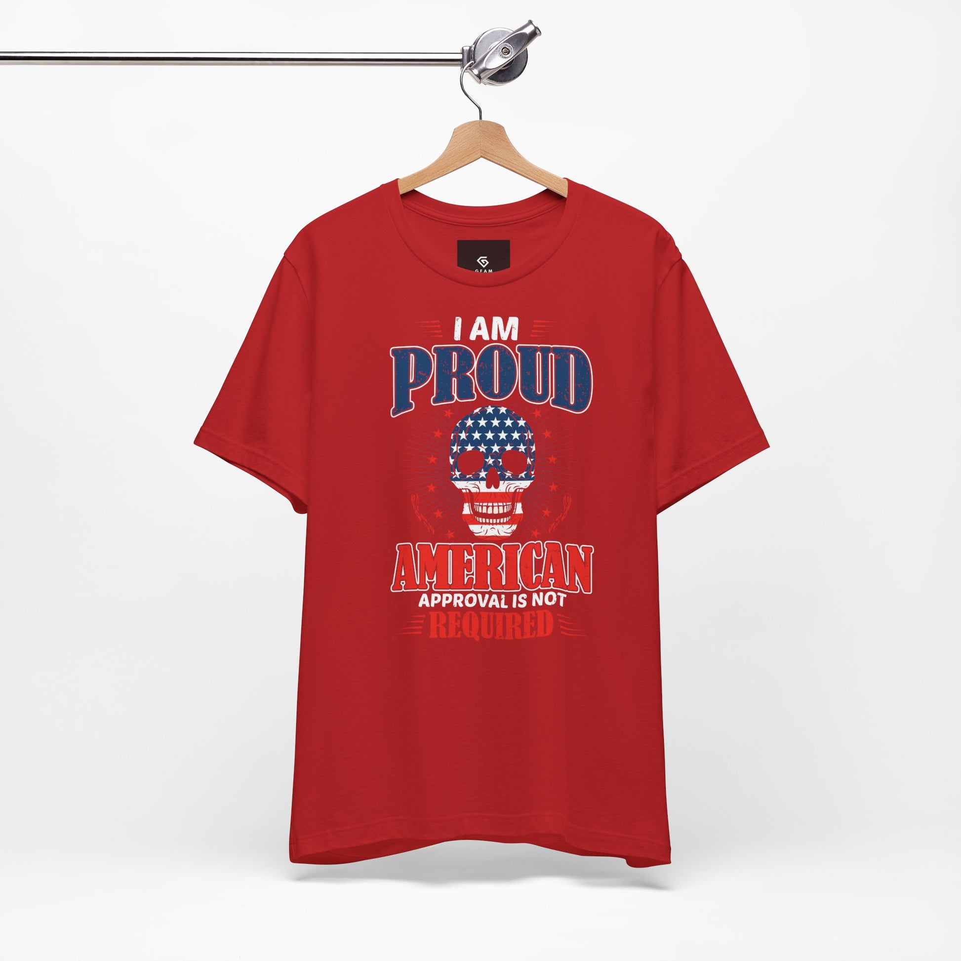 "Proudly American" T-Shirt - American Skull - GFAM STORE