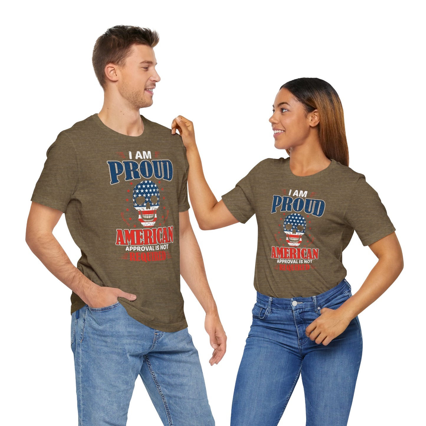 "Proudly American" T-Shirt - American Skull - GFAM STORE