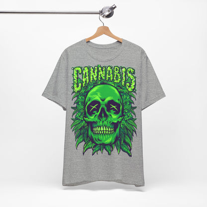 Cannabis Skull T-Shirt - Neon Green - GFAM STORE