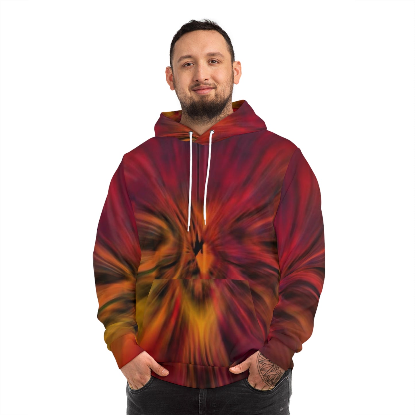 Abstract Flame Design Sweatshirt with Hood - GFAM STORE