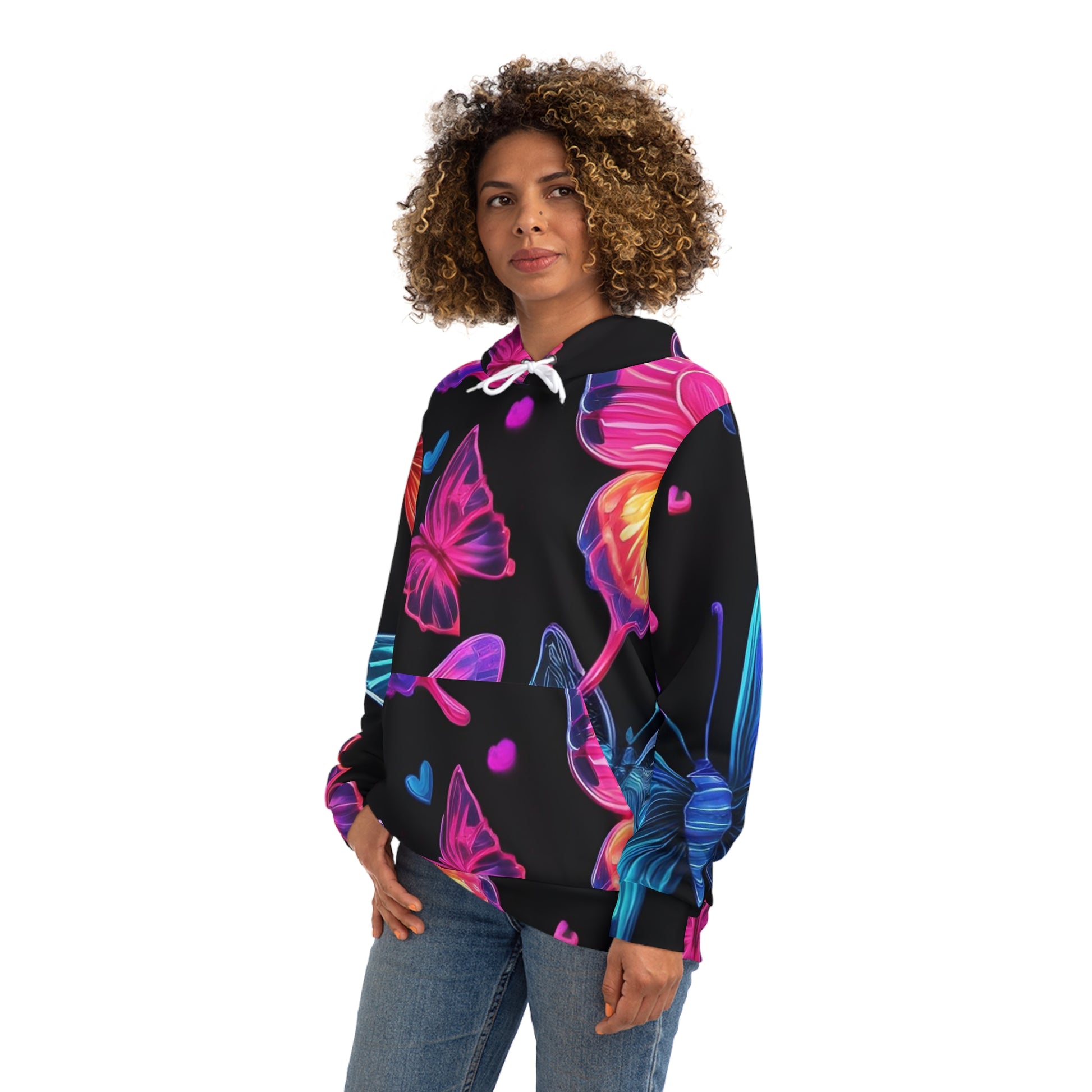 Neon Glowing Butterfly Sweatshirt with Hood - GFAM STORE