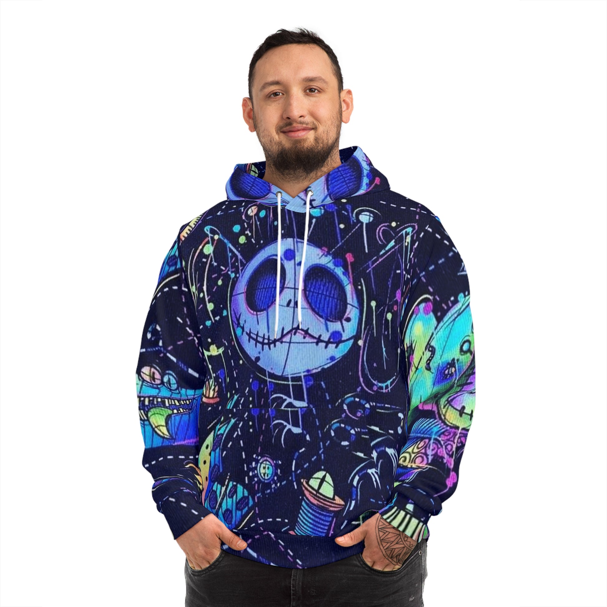 Whimsical Spooky Character and Stitch Sweatshirt with Hood - GFAM STORE