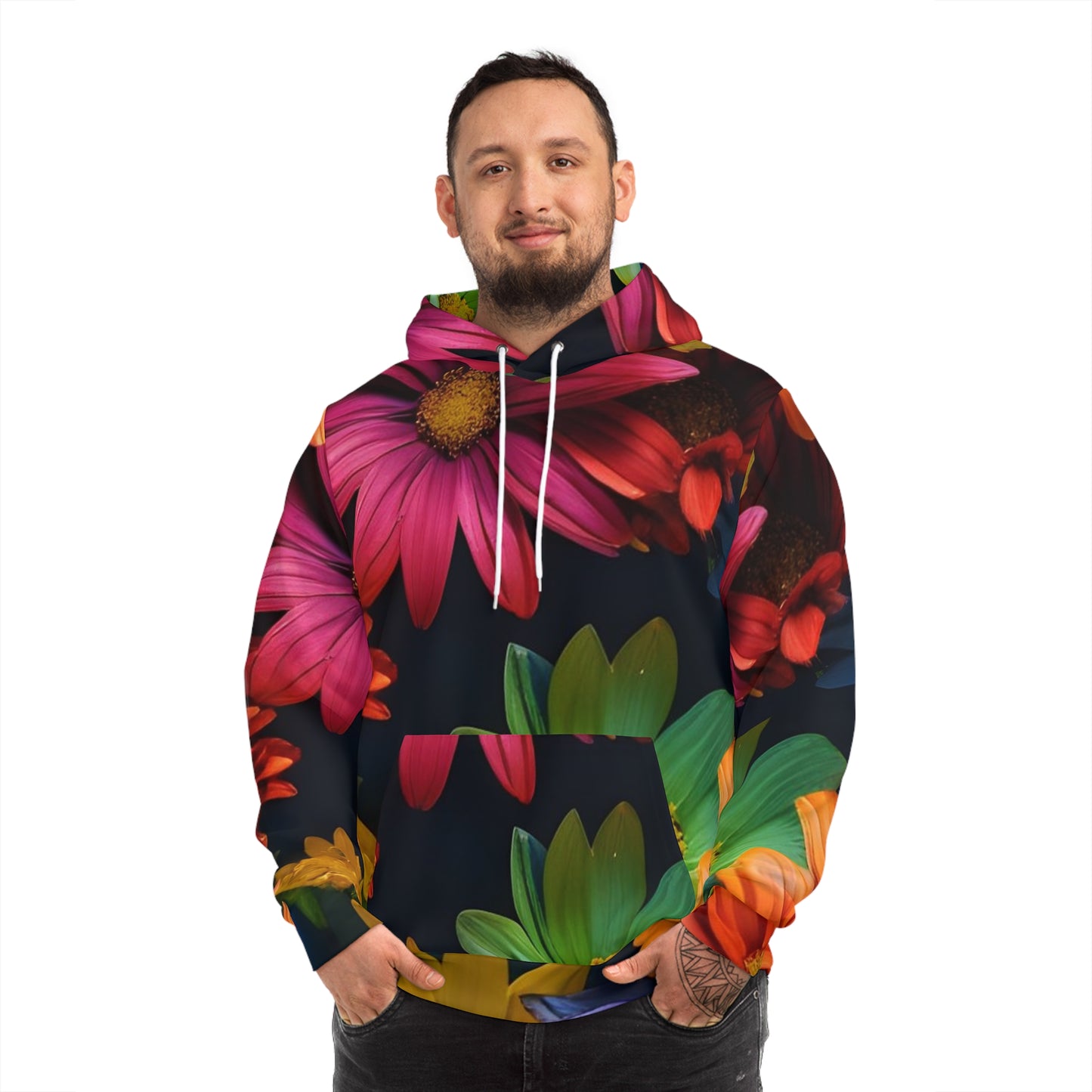 Vibrant Floral Sweatshirt with Hood - GFAM STORE