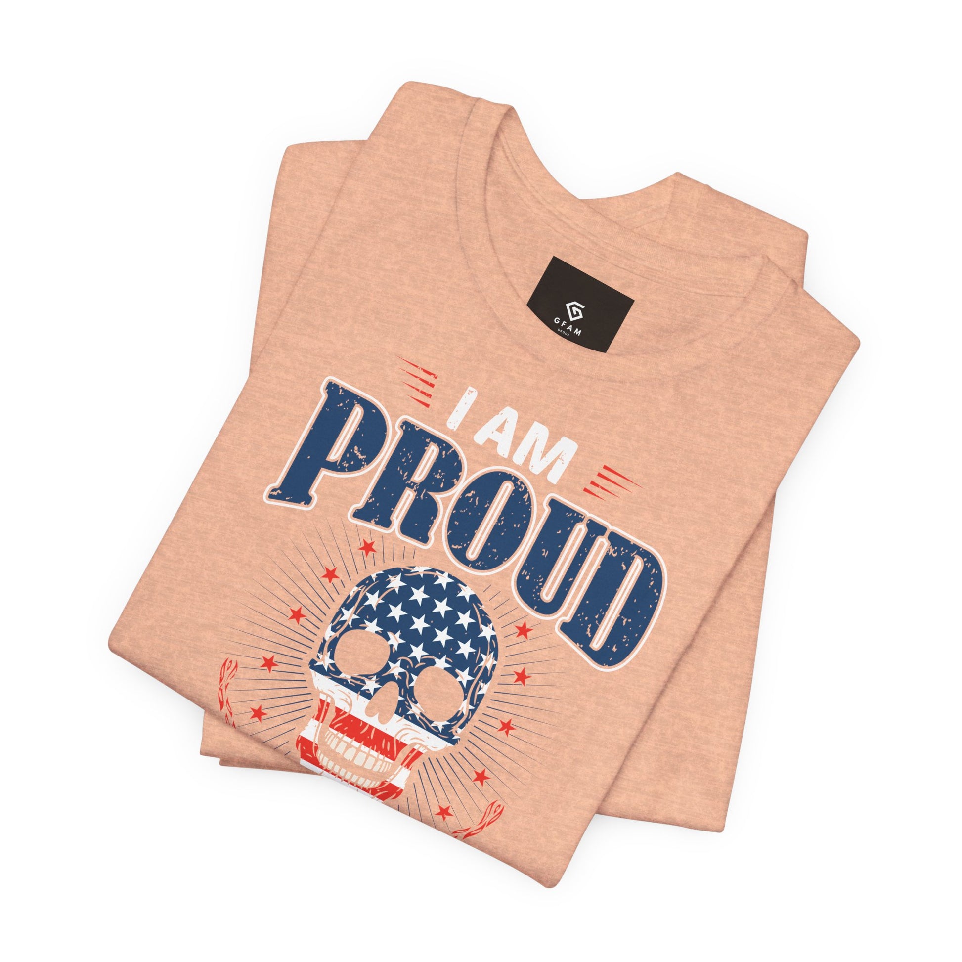 "Proudly American" T-Shirt - American Skull - GFAM STORE