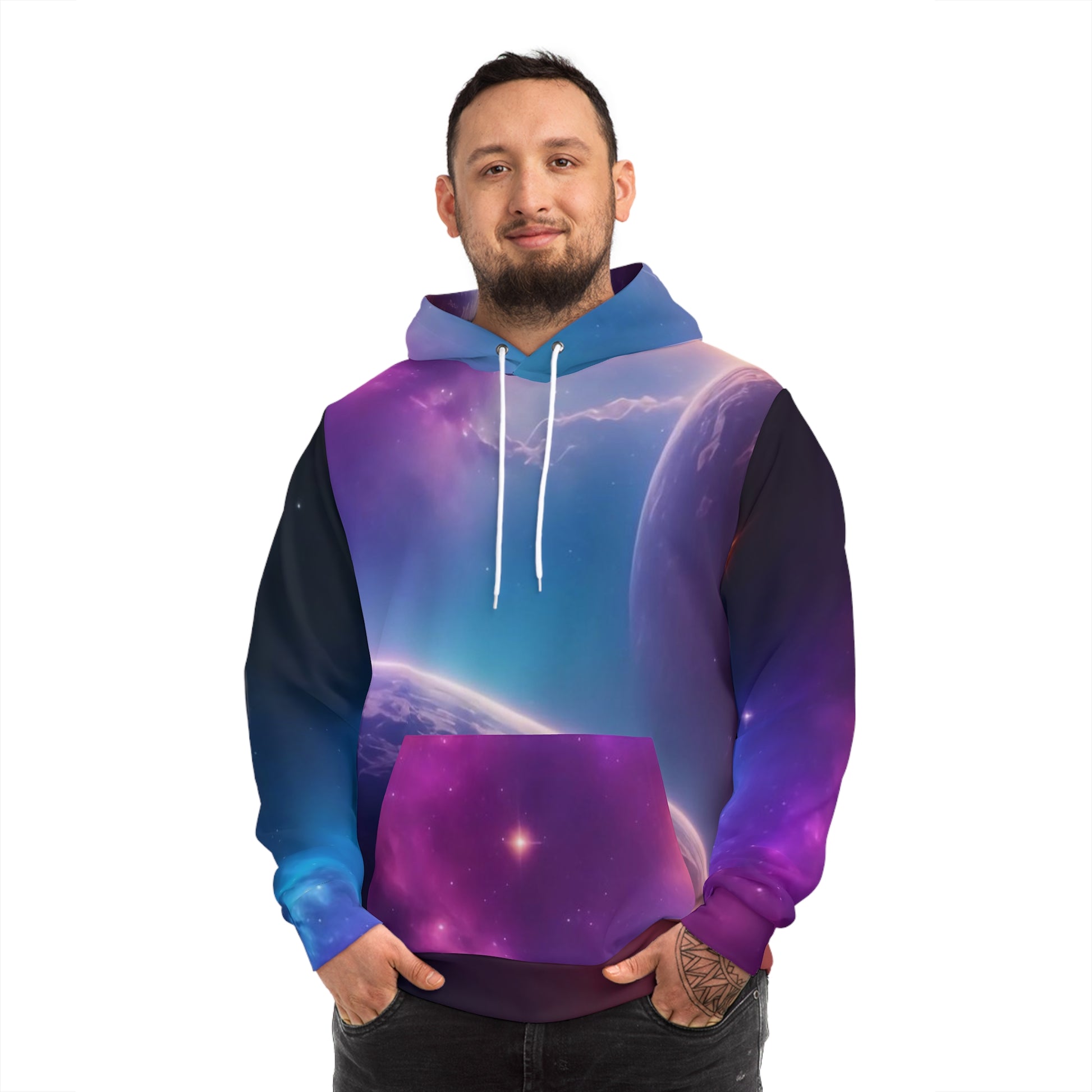 All-Over Print Galaxy Sweatshirt with Hood - GFAM STORE