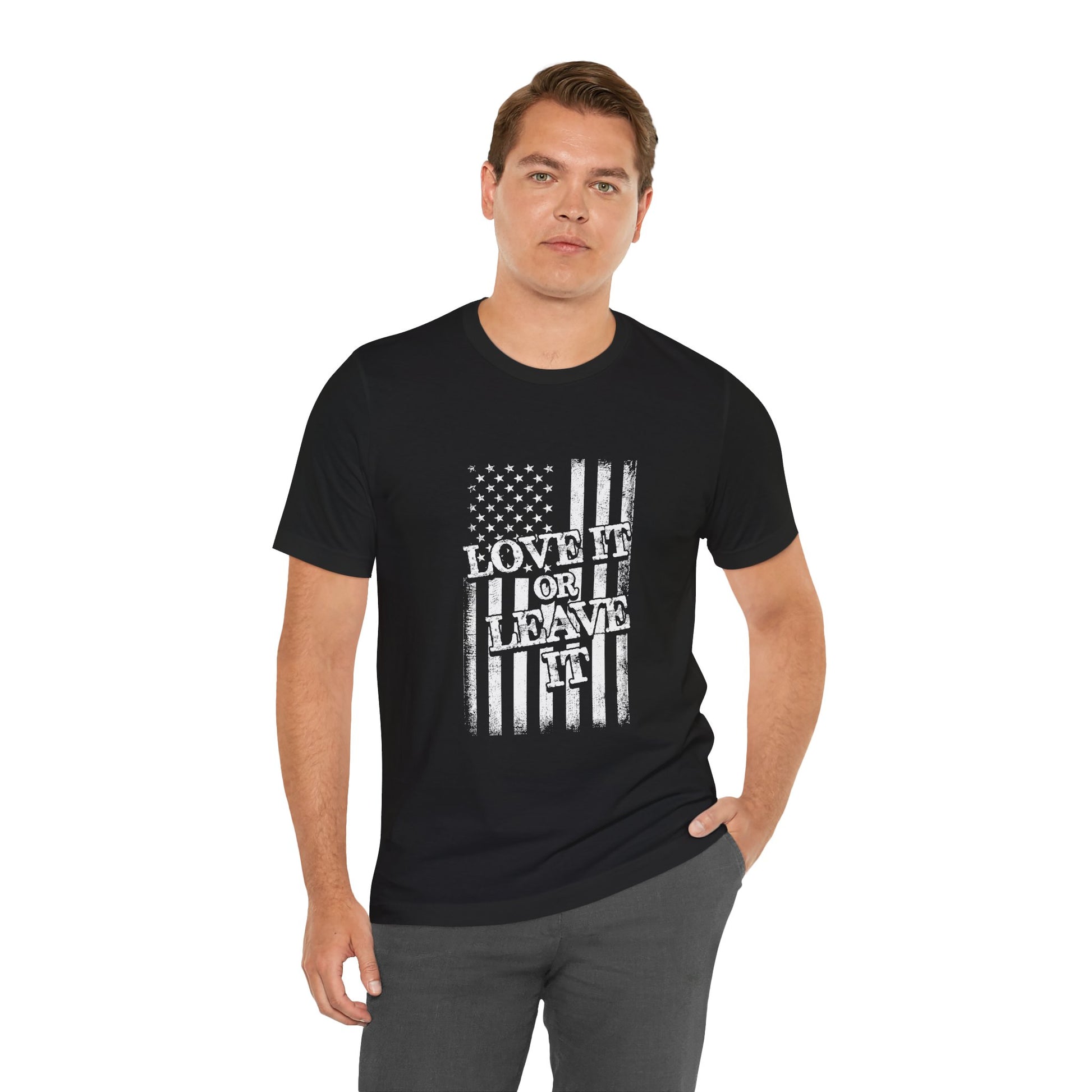 Love It or Leave It T-Shirt - American Flag - GFAM STORE