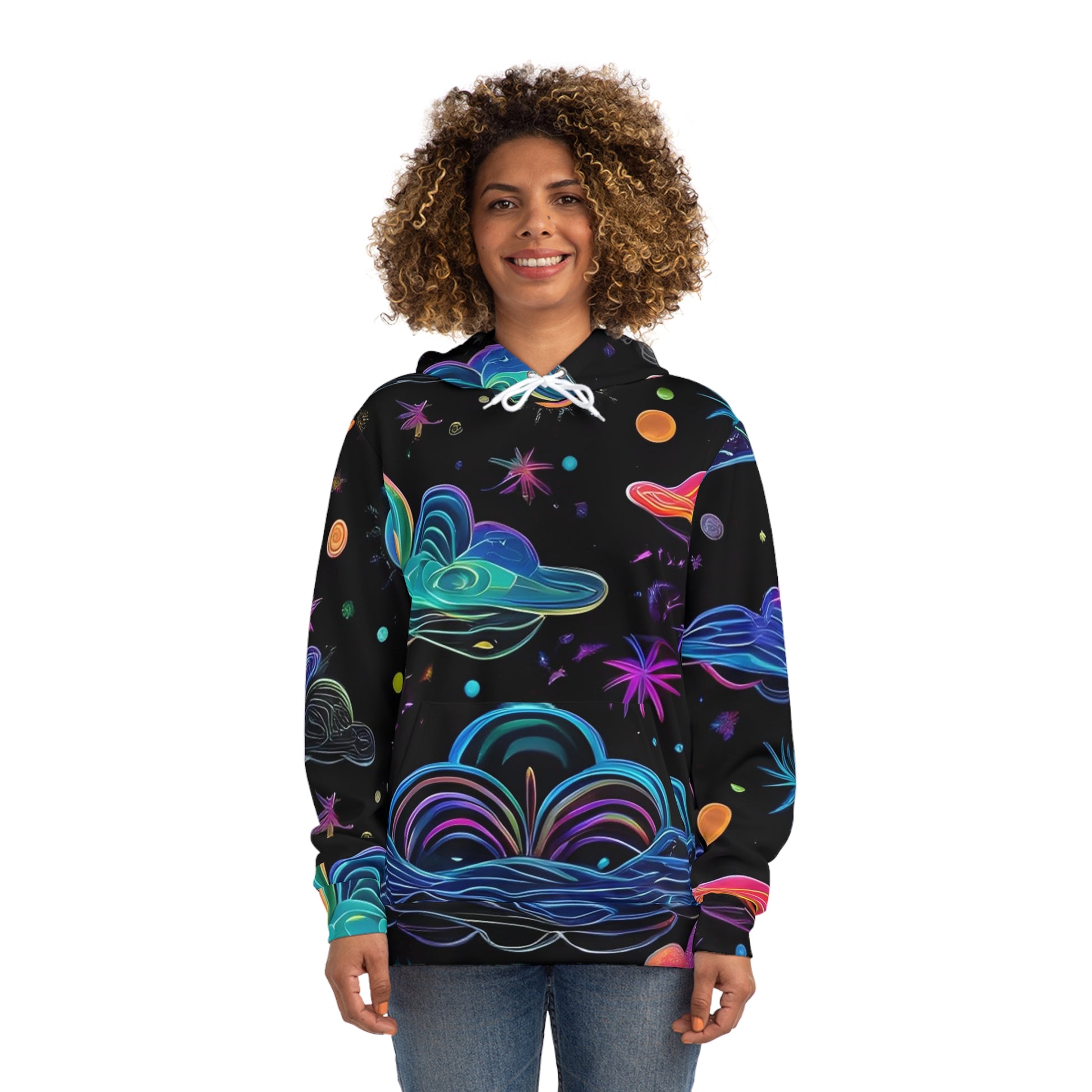 Vibrant Psychedelic Space-Themed Sweatshirt with Hood - GFAM STORE