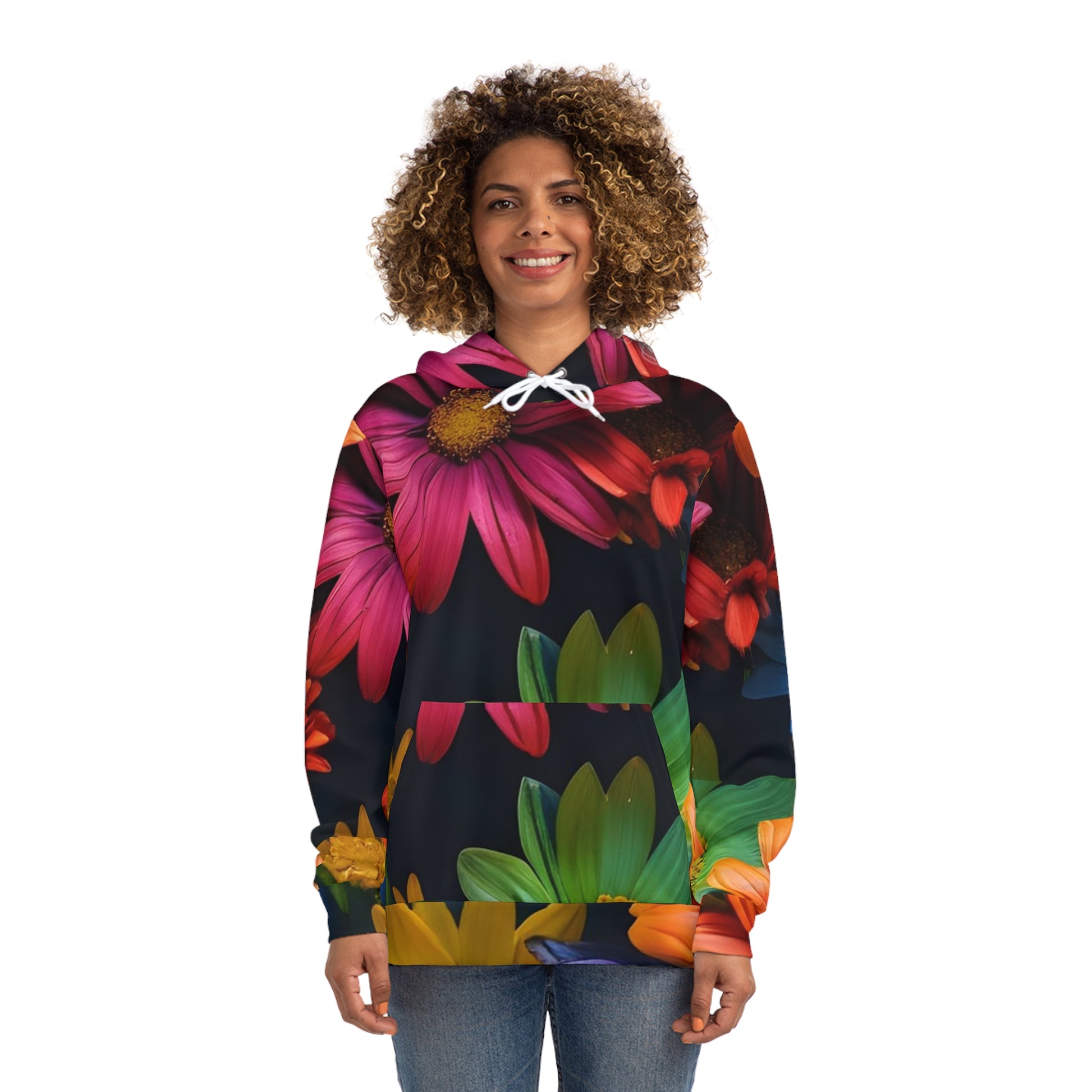 Vibrant Floral Sweatshirt with Hood - GFAM STORE