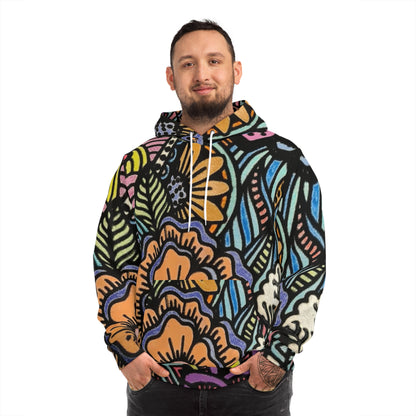 Vibrant Bloom Botanical Sweatshirt with Hood - GFAM STORE