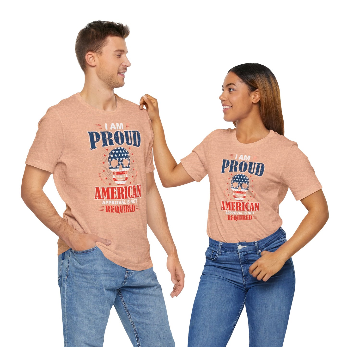 "Proudly American" T-Shirt - American Skull - GFAM STORE