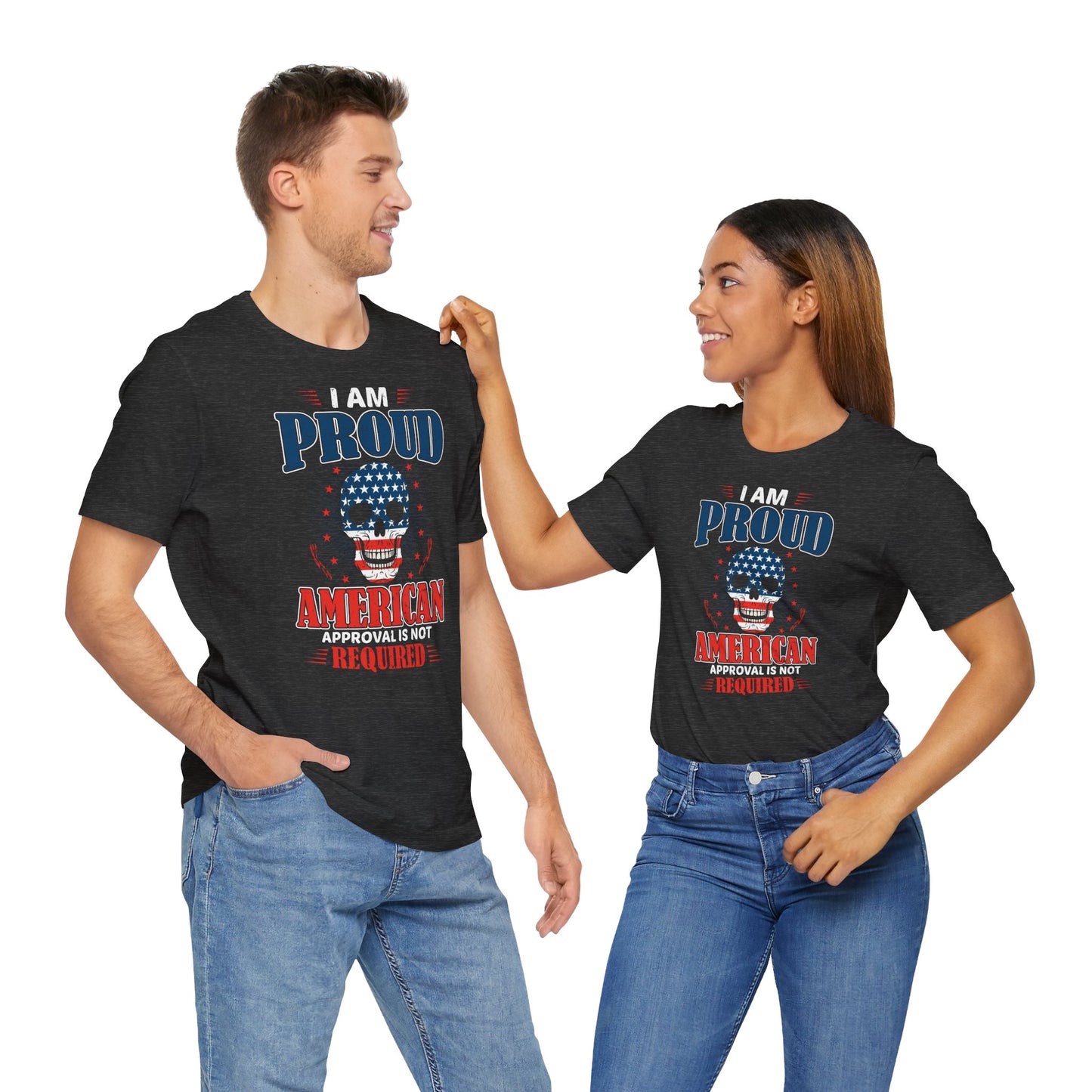 "Proudly American" T-Shirt - American Skull - GFAM STORE