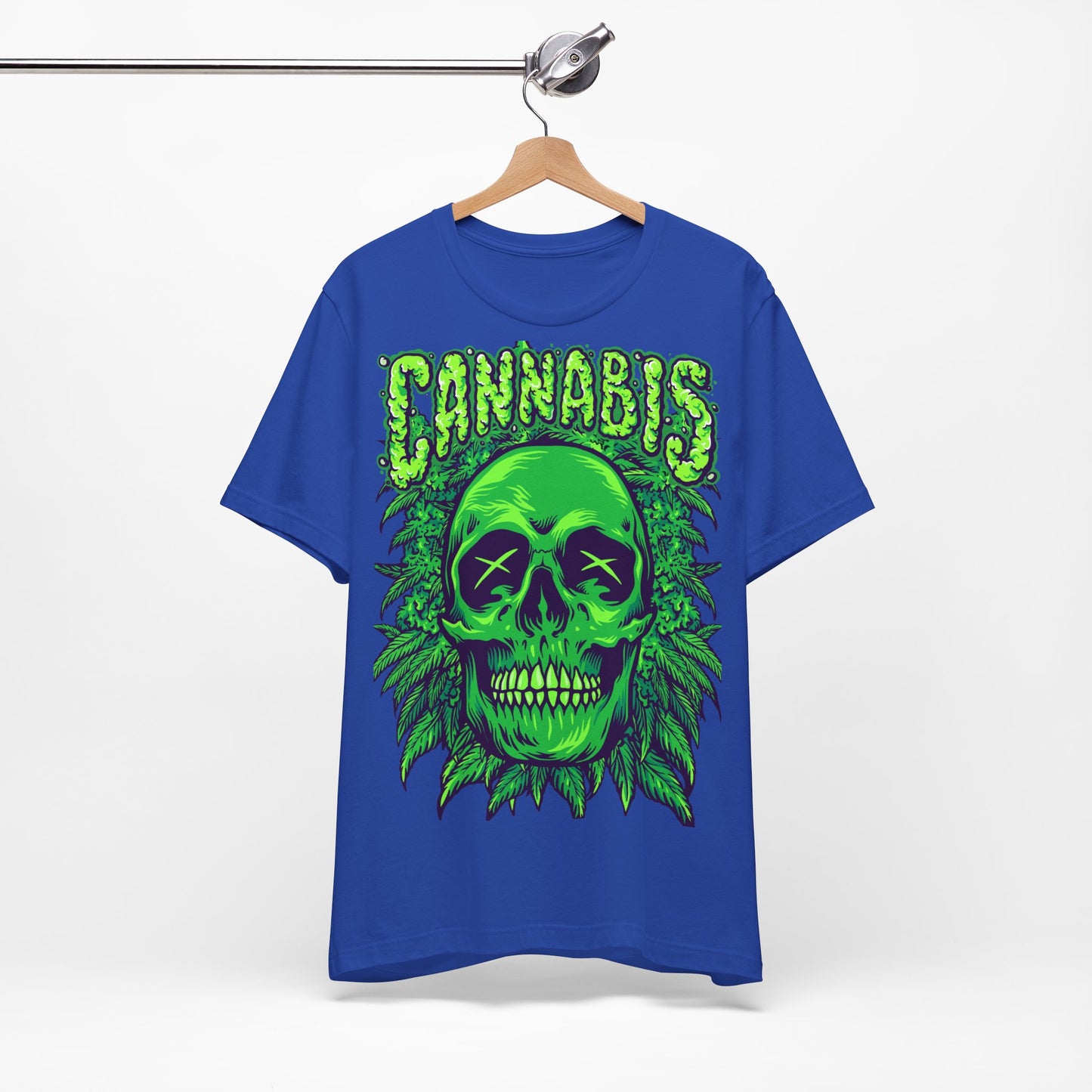 Cannabis Skull T-Shirt - Neon Green - GFAM STORE