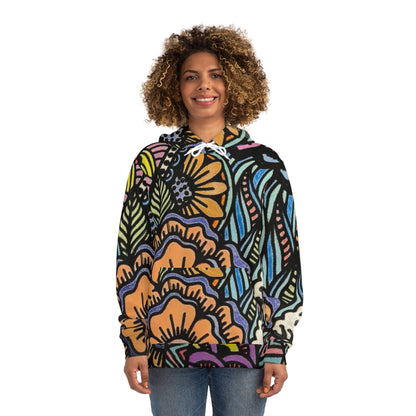 Vibrant Bloom Botanical Sweatshirt with Hood - GFAM STORE