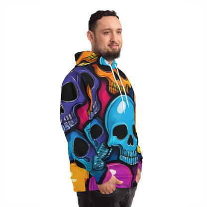 Colorful Skull Graphic Sweatshirt with Hood - GFAM STORE