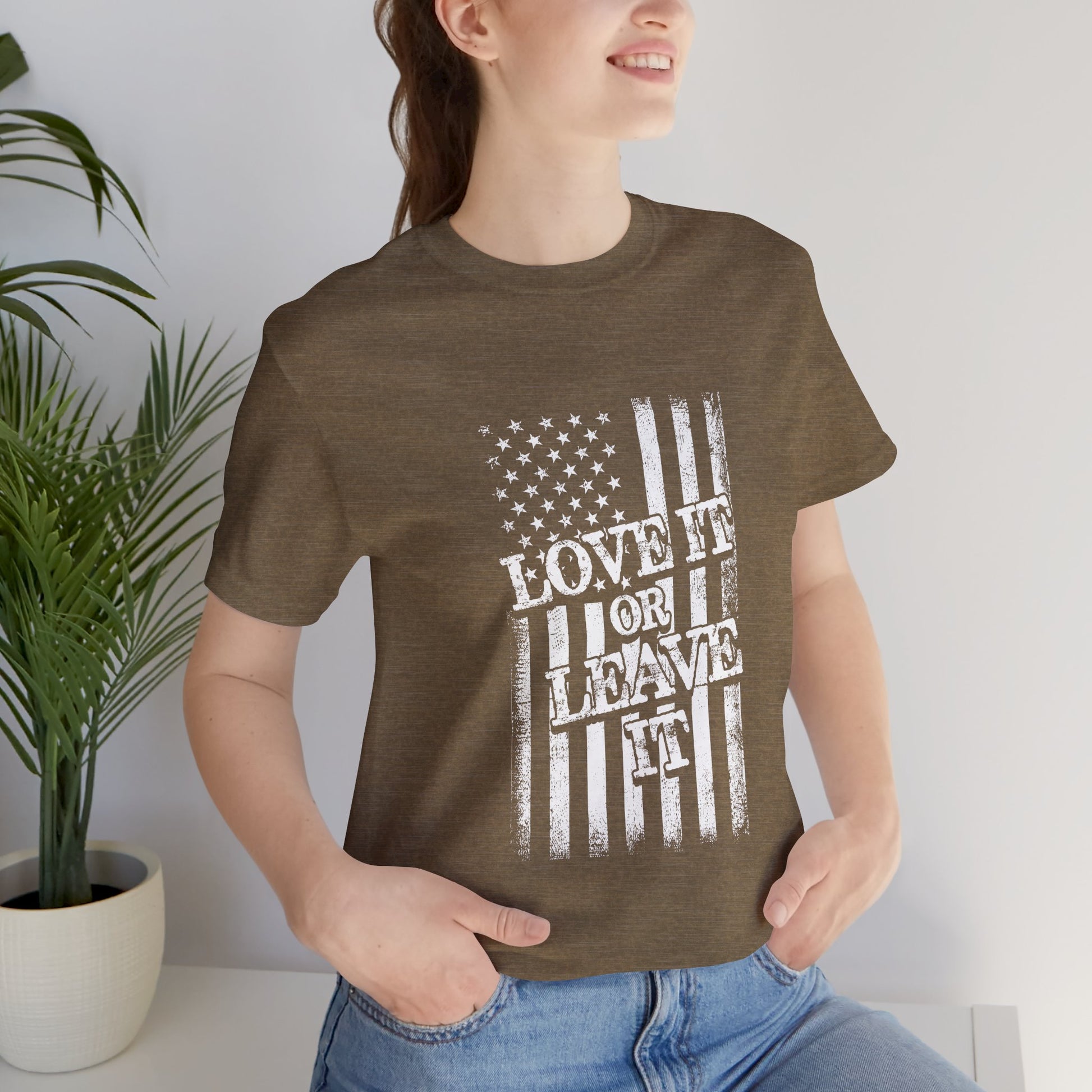 Love It or Leave It T-Shirt - American Flag - GFAM STORE