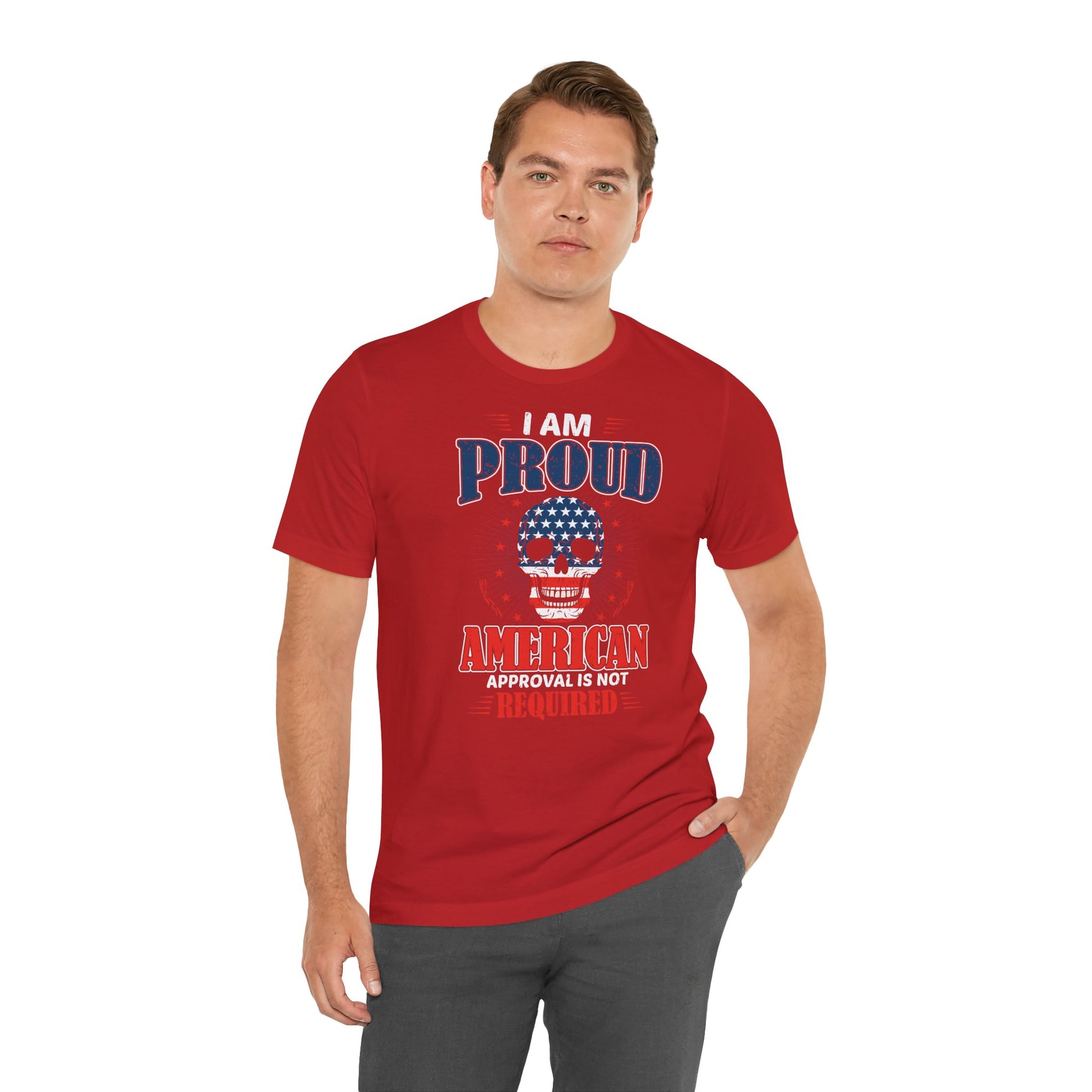 "Proudly American" T-Shirt - American Skull - GFAM STORE