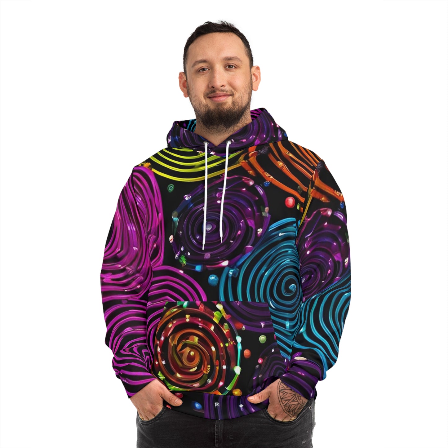 Energetic Swirls Sweatshirt with Hood - GFAM STORE