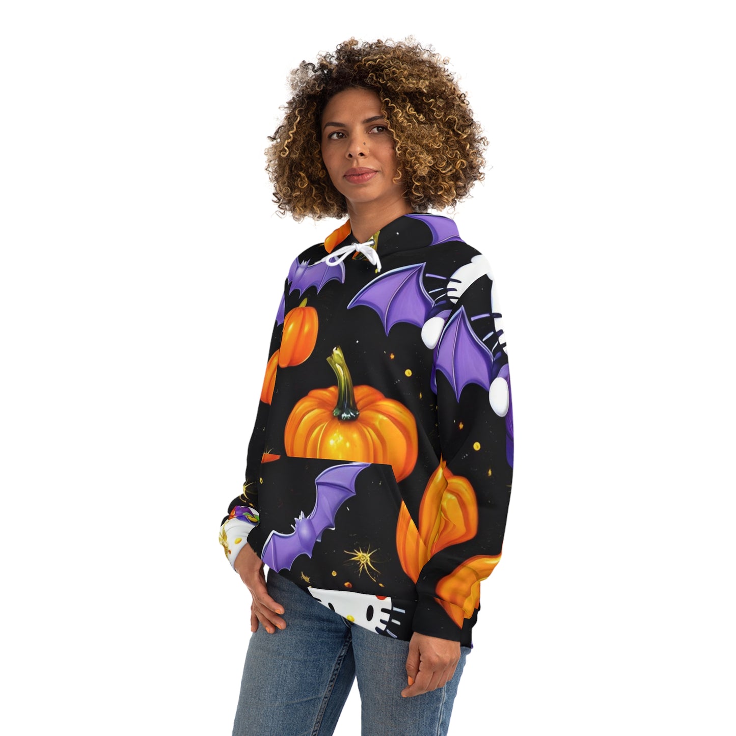 Halloween Pumpkin & Bat Hello Kitty Sweatshirt with Hood - GFAM STORE