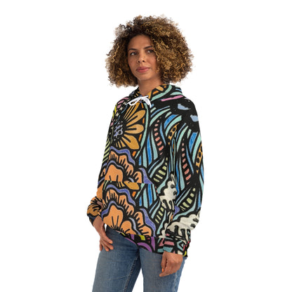 Vibrant Bloom Botanical Sweatshirt with Hood - GFAM STORE