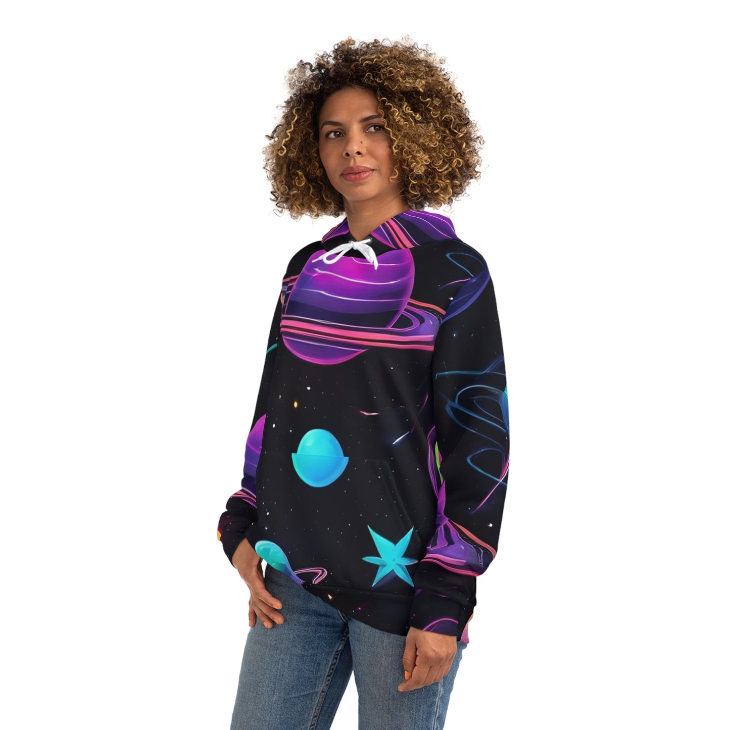 Retro Futuristic Space Sweatshirt with Hood - GFAM STORE