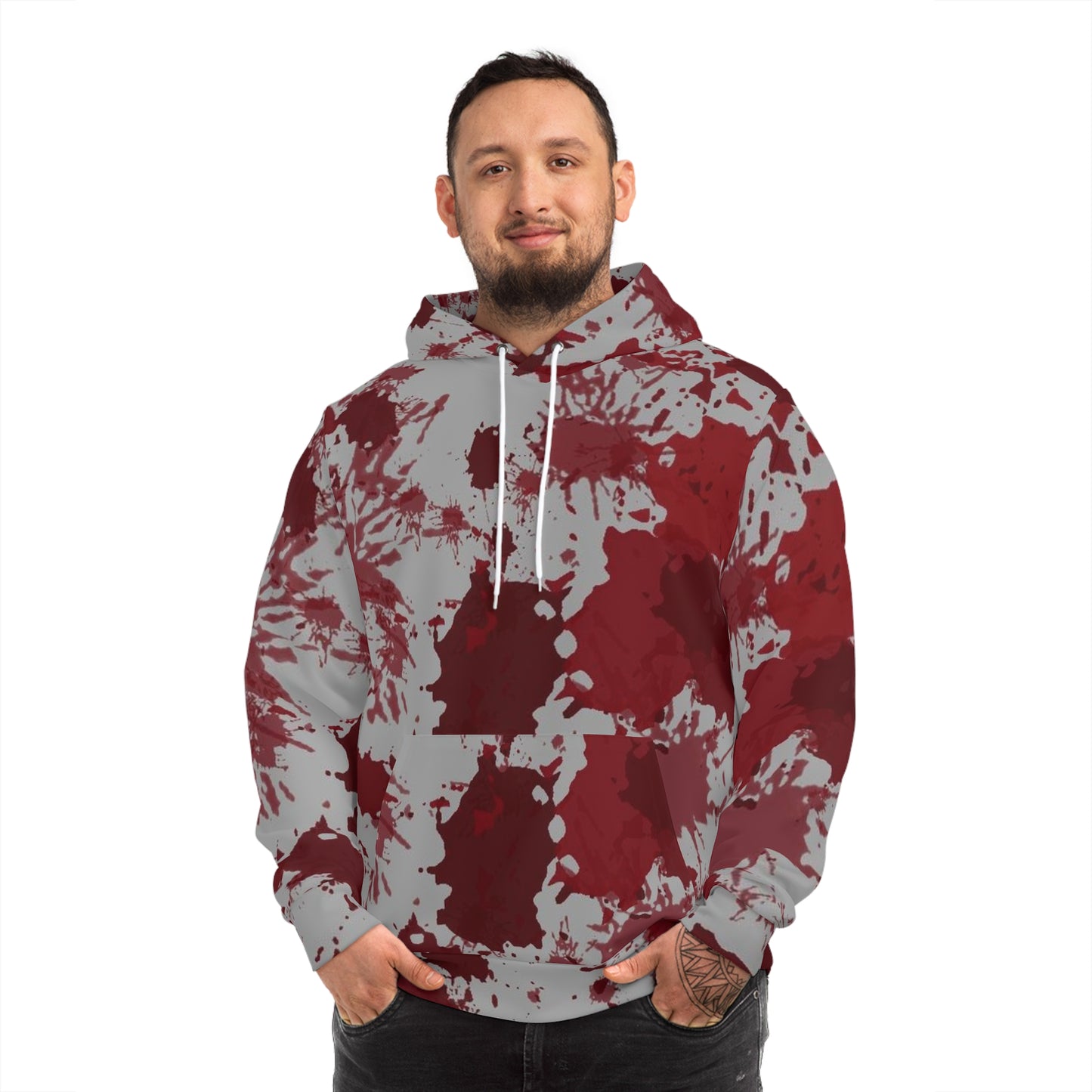 Crimson Chaos Blood Splatter Sweatshirt with Hood - GFAM STORE